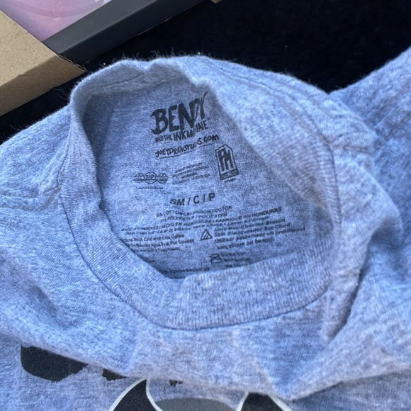 Bendy And The Ink Machine gray Short Sleeves Tee Boys S Small Gaming Shirt - Picture 9 of 9